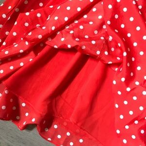 ♥️ 3/$15 Red Coral Polka Dot Dress Forever21